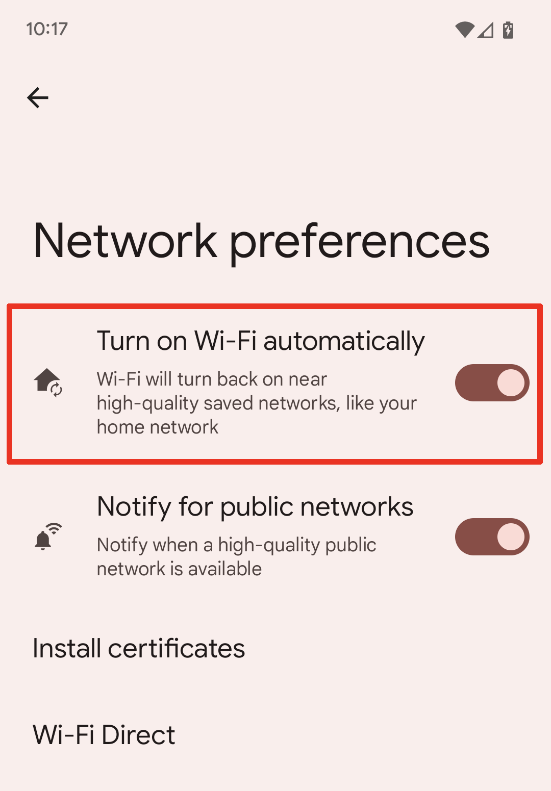 자동으로 Wi‑Fi 사용 설정