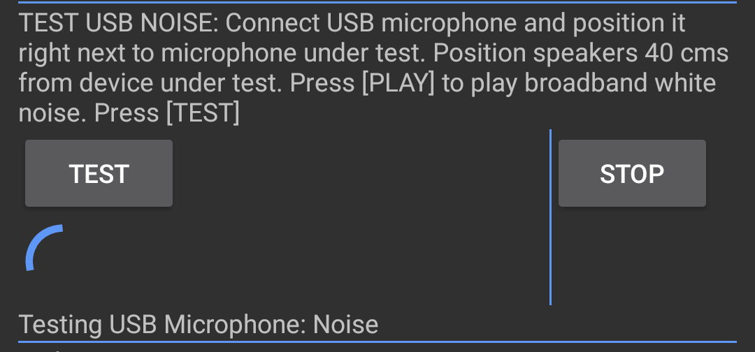 USB ノイズテストのスクリーンショット