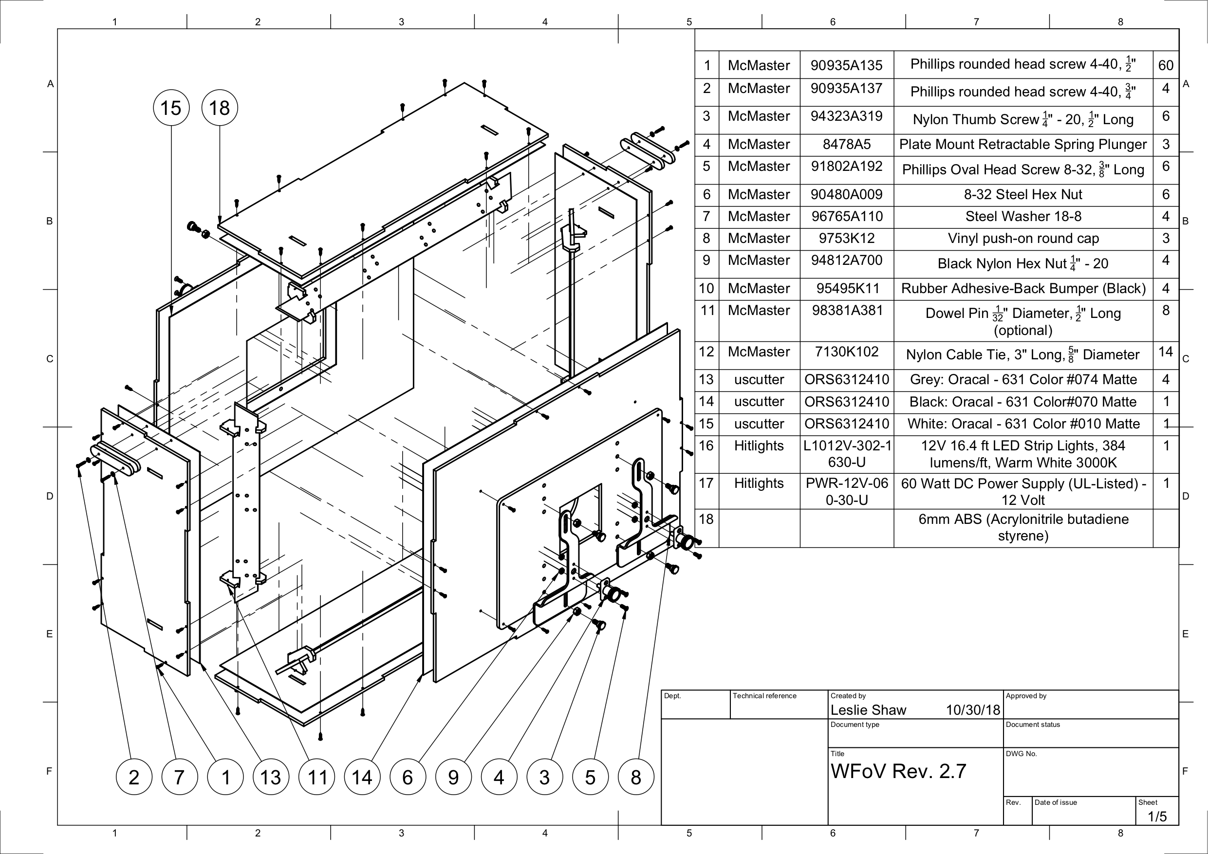 Gambar CAD dari WFOV ITS-in-a-box