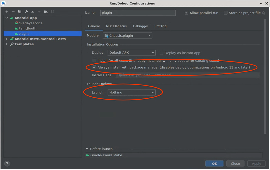 Plug‑in-Konfiguration für Android Studio