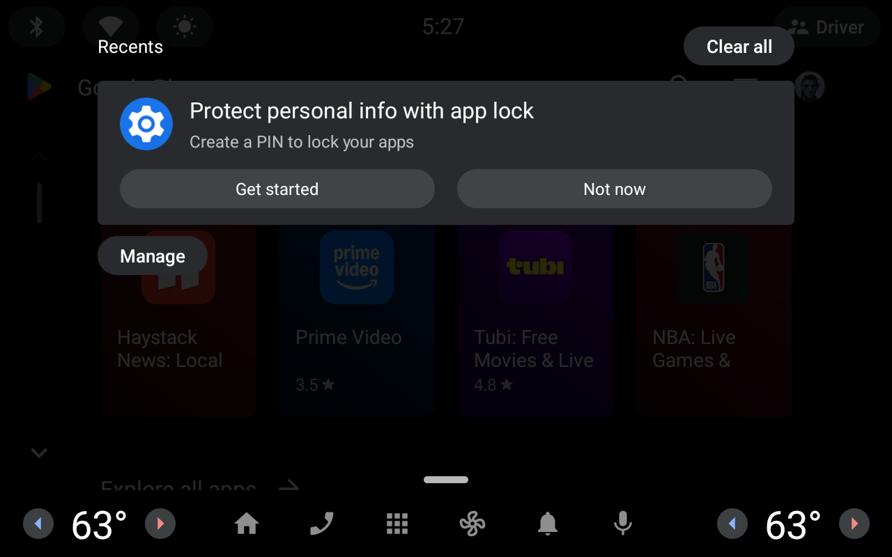 Notification de verrouillage d'application affichée après l'installation d'une application