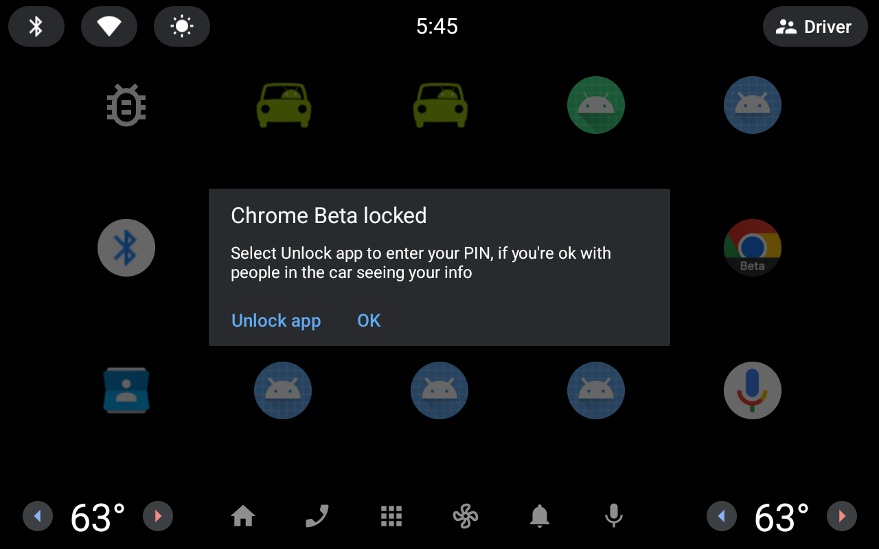 App Lock prompt when attempting to open a locked
app