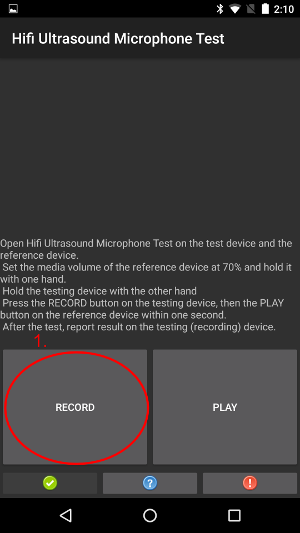 Appuyez sur ENREGISTRER sur l'appareil de test.
