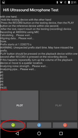 อุปกรณ์ทดสอบแสดง PASS