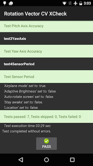 Succès des tests