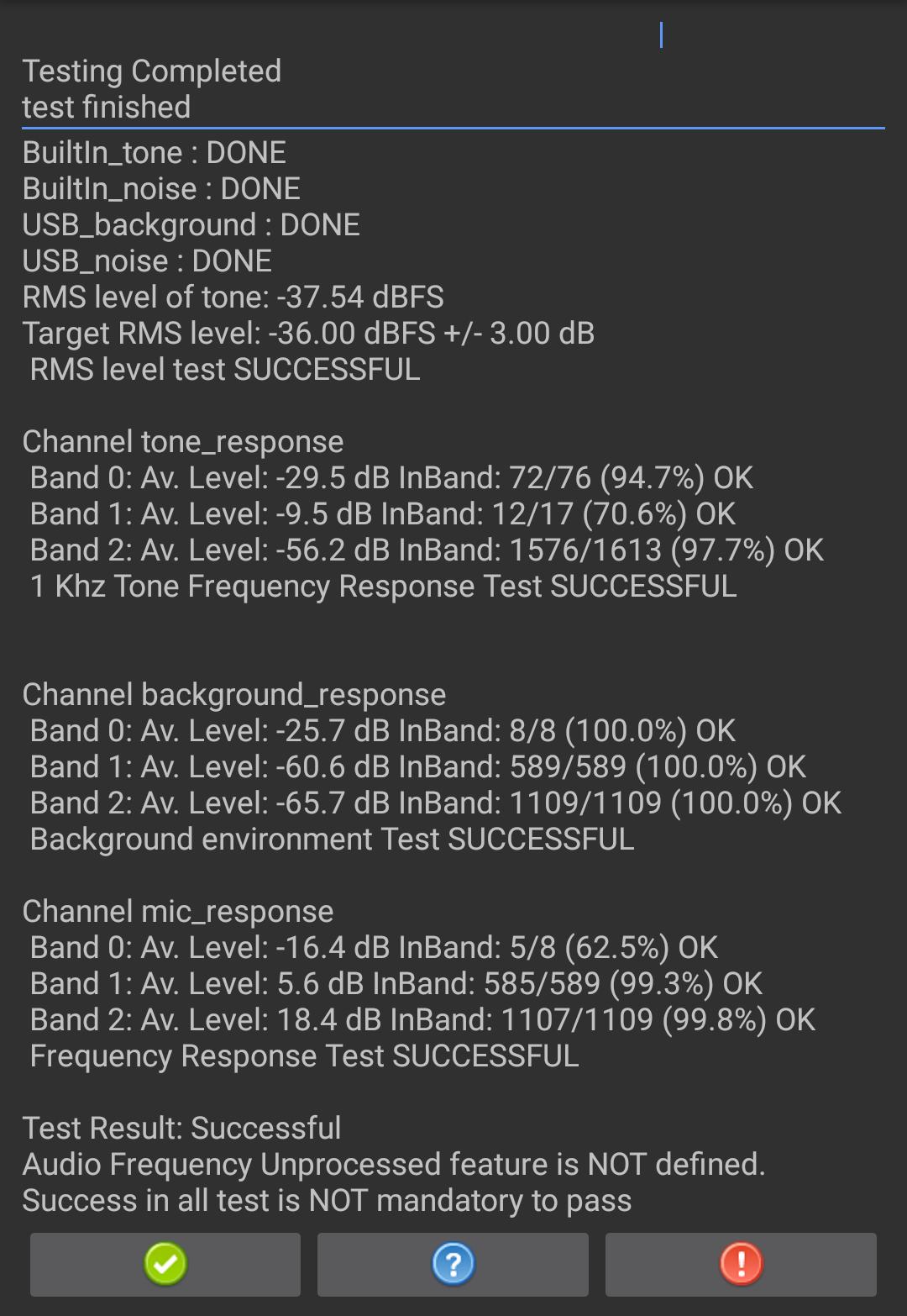 Test sonuçları