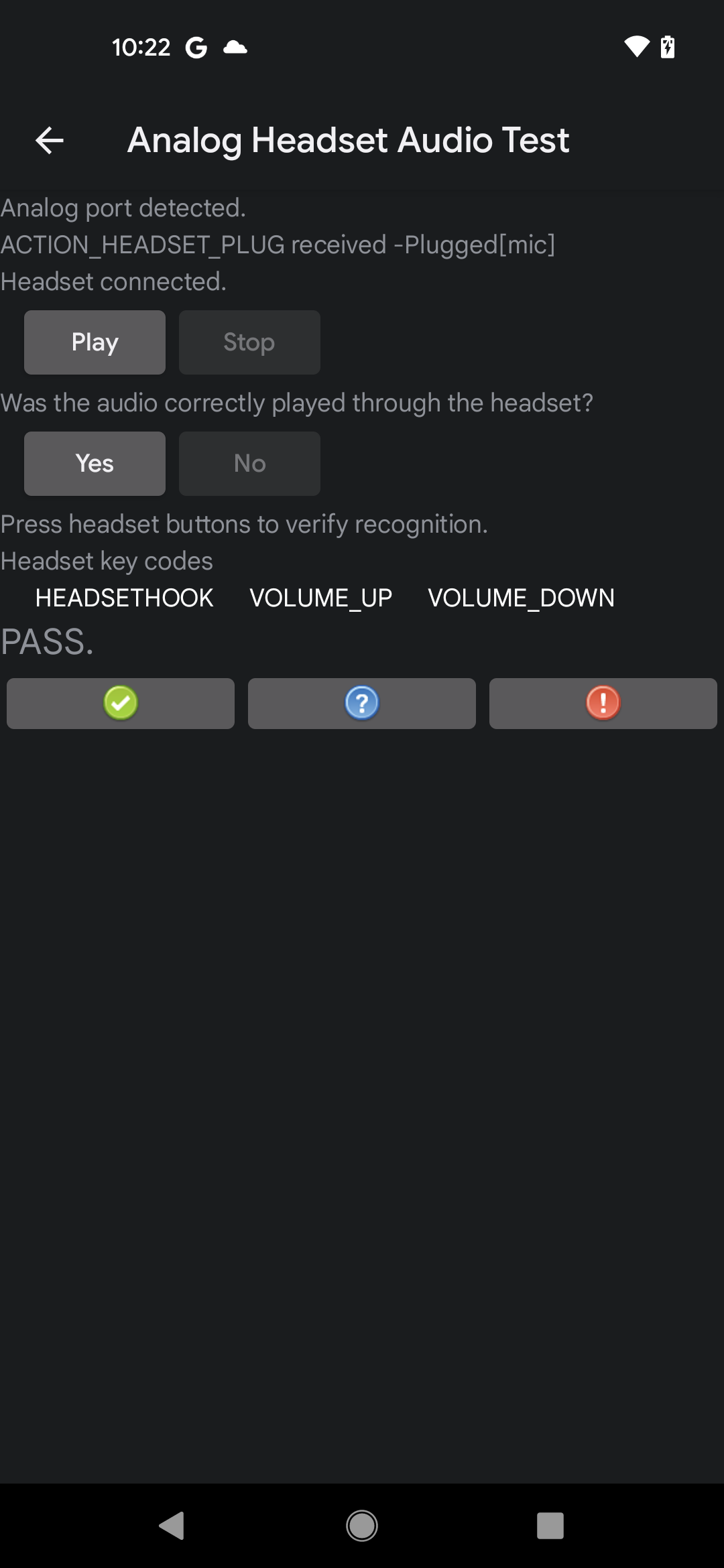 UI für einen bestandenen Test