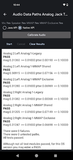 Entrada analógica do caminho de dados de áudio concluída