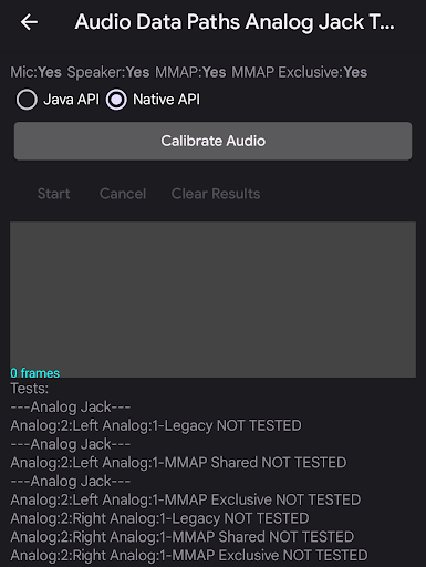 ऑडियो डेटा पाथ की जांच के आइटम
