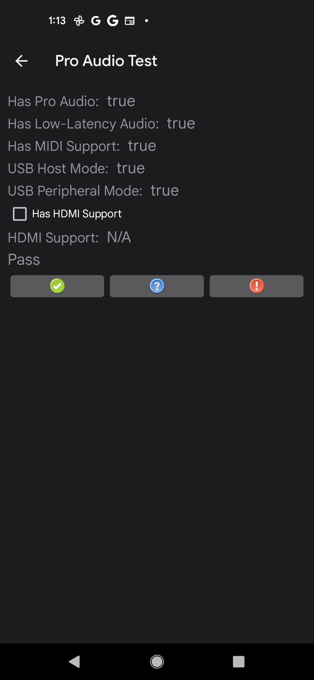 UI di test audio professionale