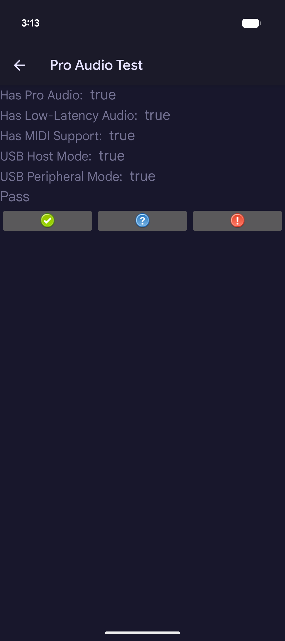 IU de prueba de audio profesional