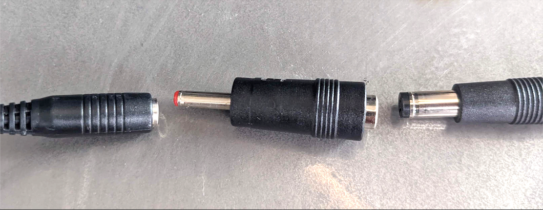 3.5mm x 1.35mm male plug to 5.5mm x 2.1mm Female jack converter