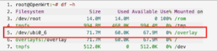 Output of df -h command