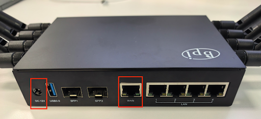 Porte di alimentazione ed Ethernet