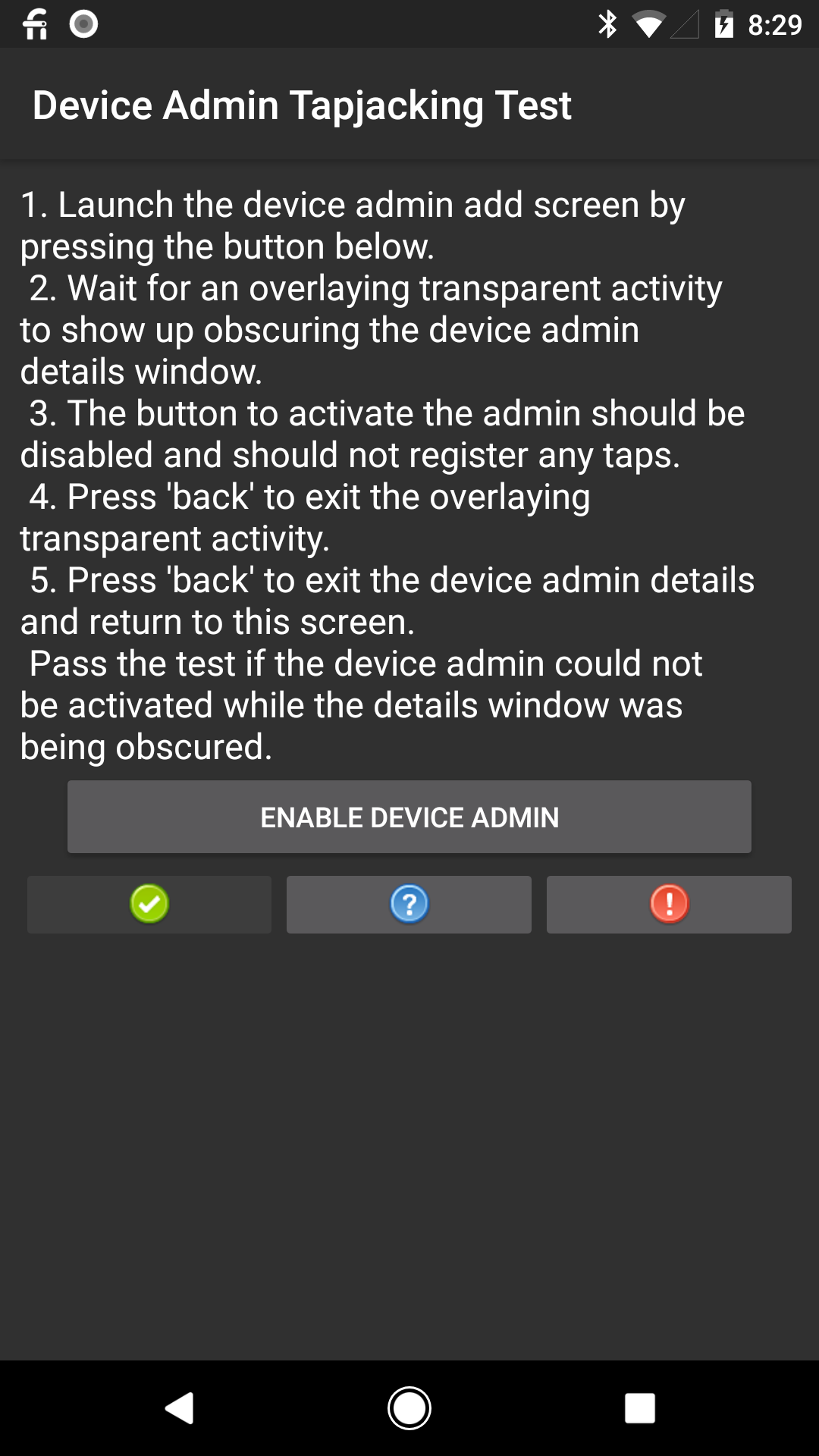 Ativar admin do dispositivo