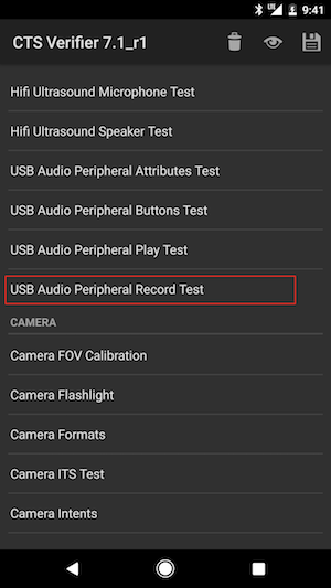 test di registrazione