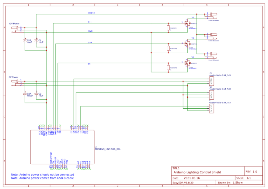 Esquema del escudo arduino