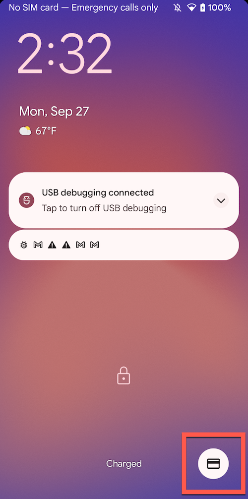 陰影中的「快速存取電子錢包」功能