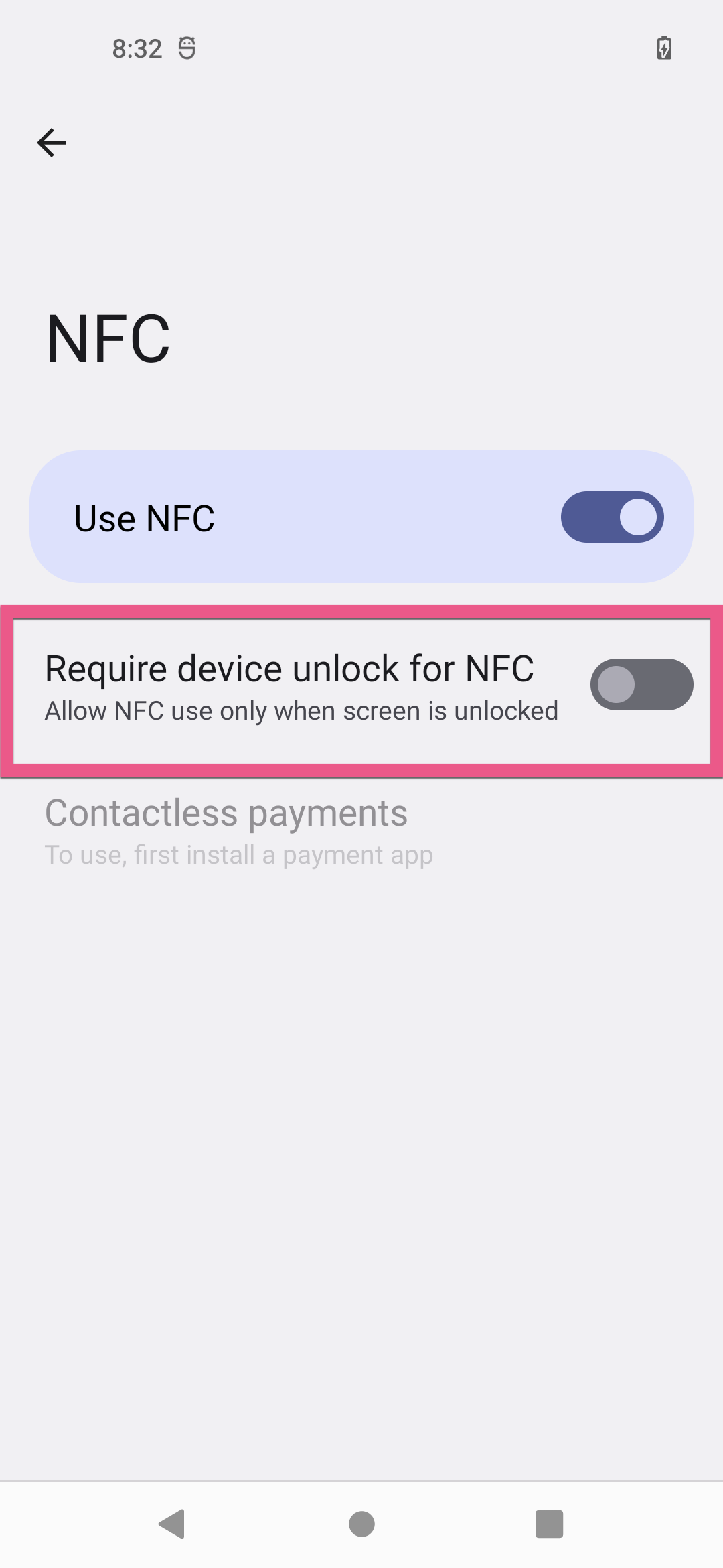 Flusso dell&#39;interfaccia utente NFC sicura