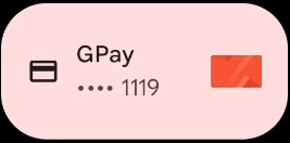 Esempio di riquadro nella tendina quando l'app Wallet ha una o più carte