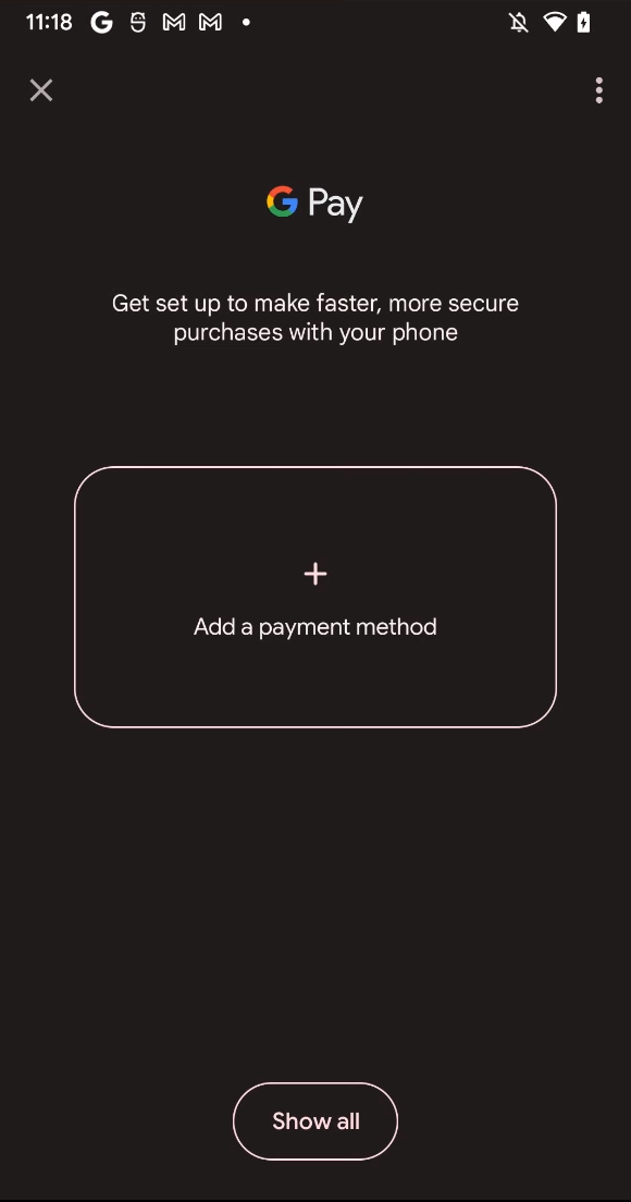 عرض الحالة الفارغة في "محفظة Google" للوصول السريع