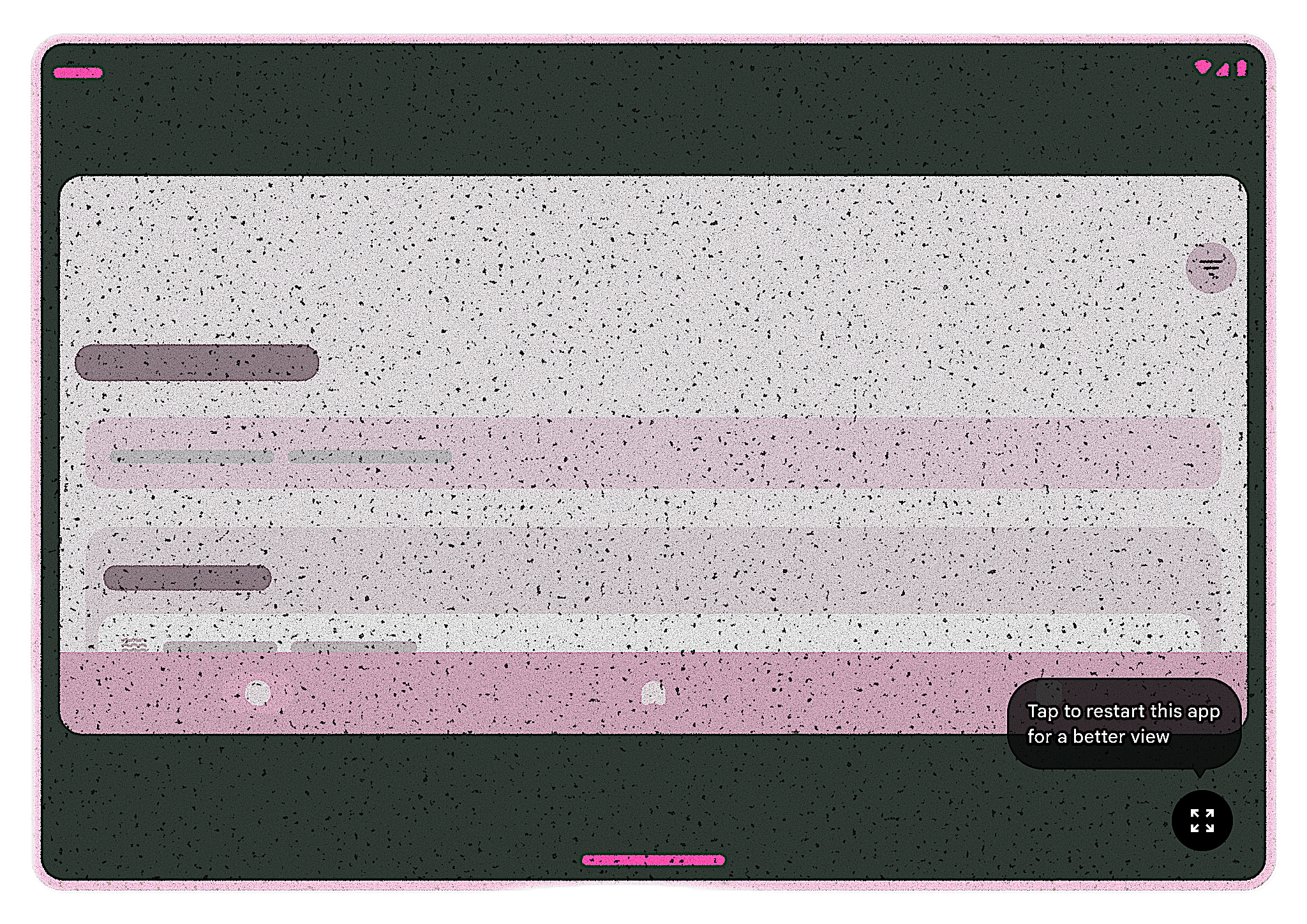 An example of the size compatibility restart button.