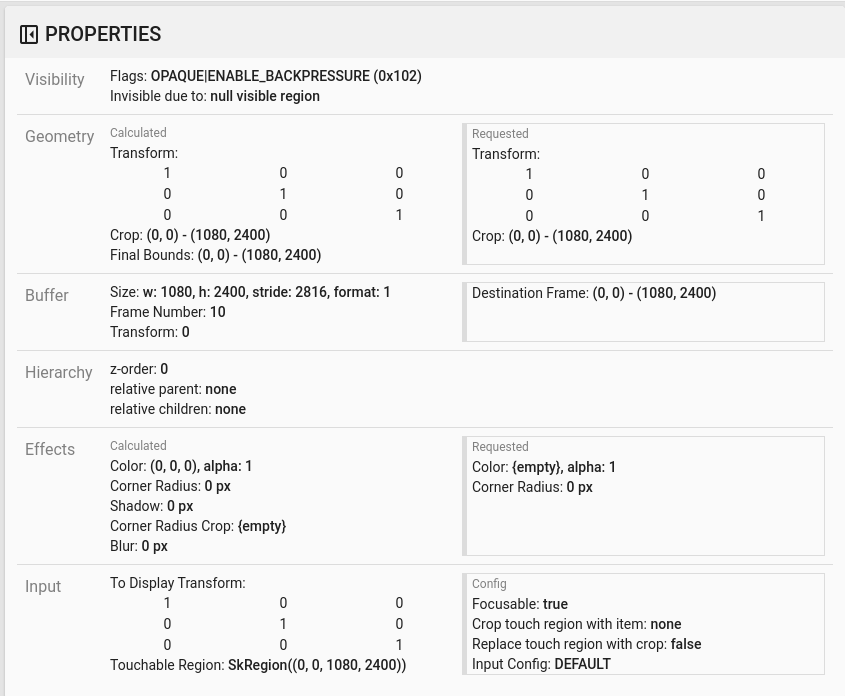 Propriétés de l&#39;application