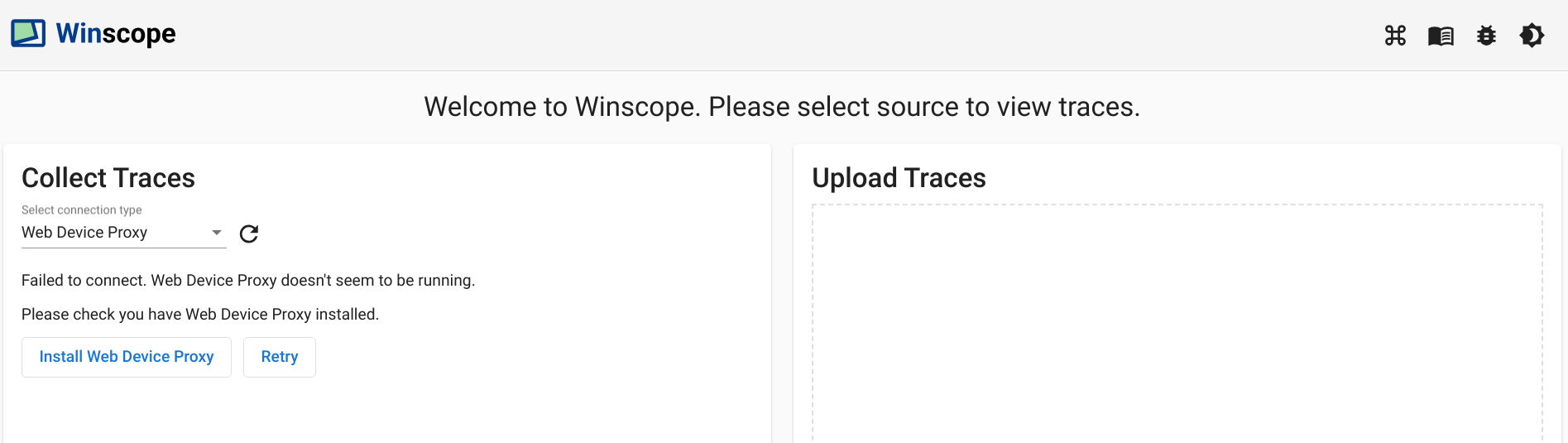 Acquisisci le tracce utilizzando il proxy del dispositivo web