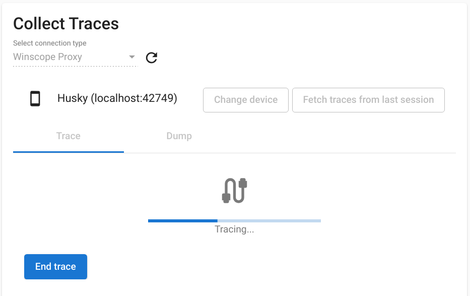 End trace in Winscope
