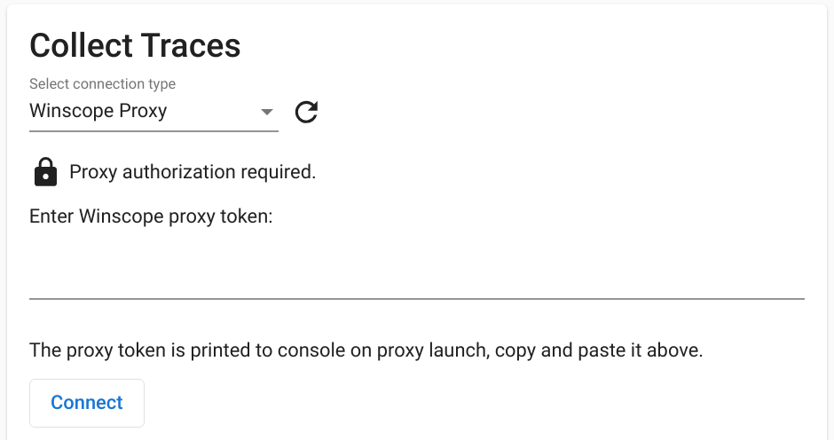 Connettiti a Winscope Proxy