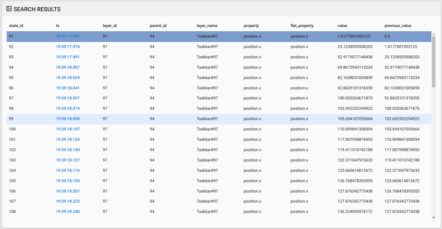 Resultados del visor de búsqueda