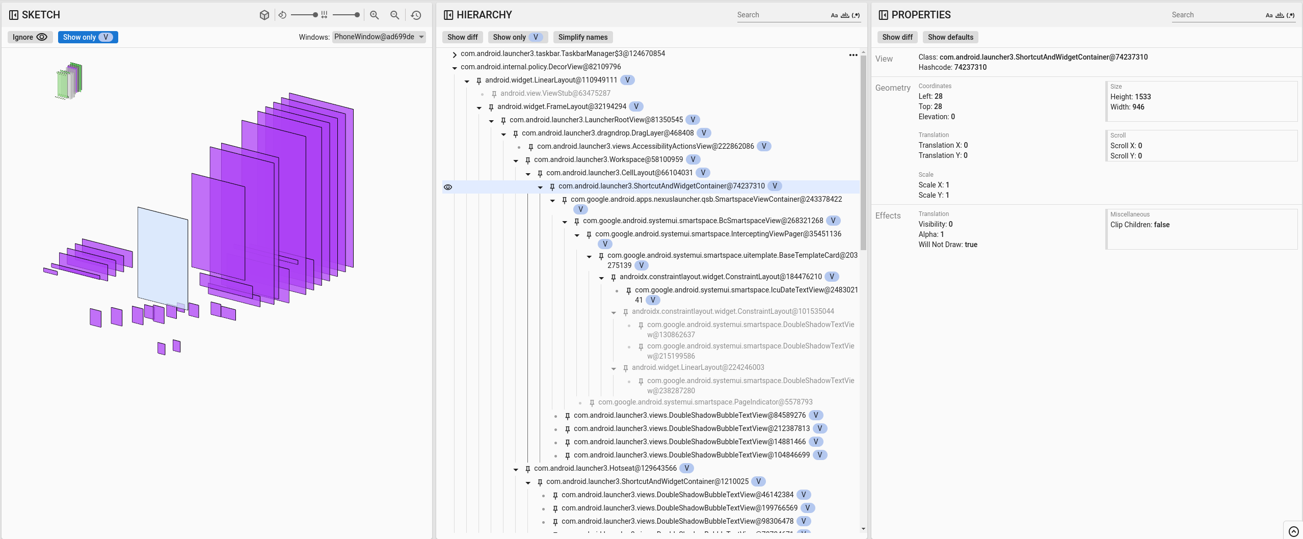 Analisis rekaman aktivitas ViewCapture
