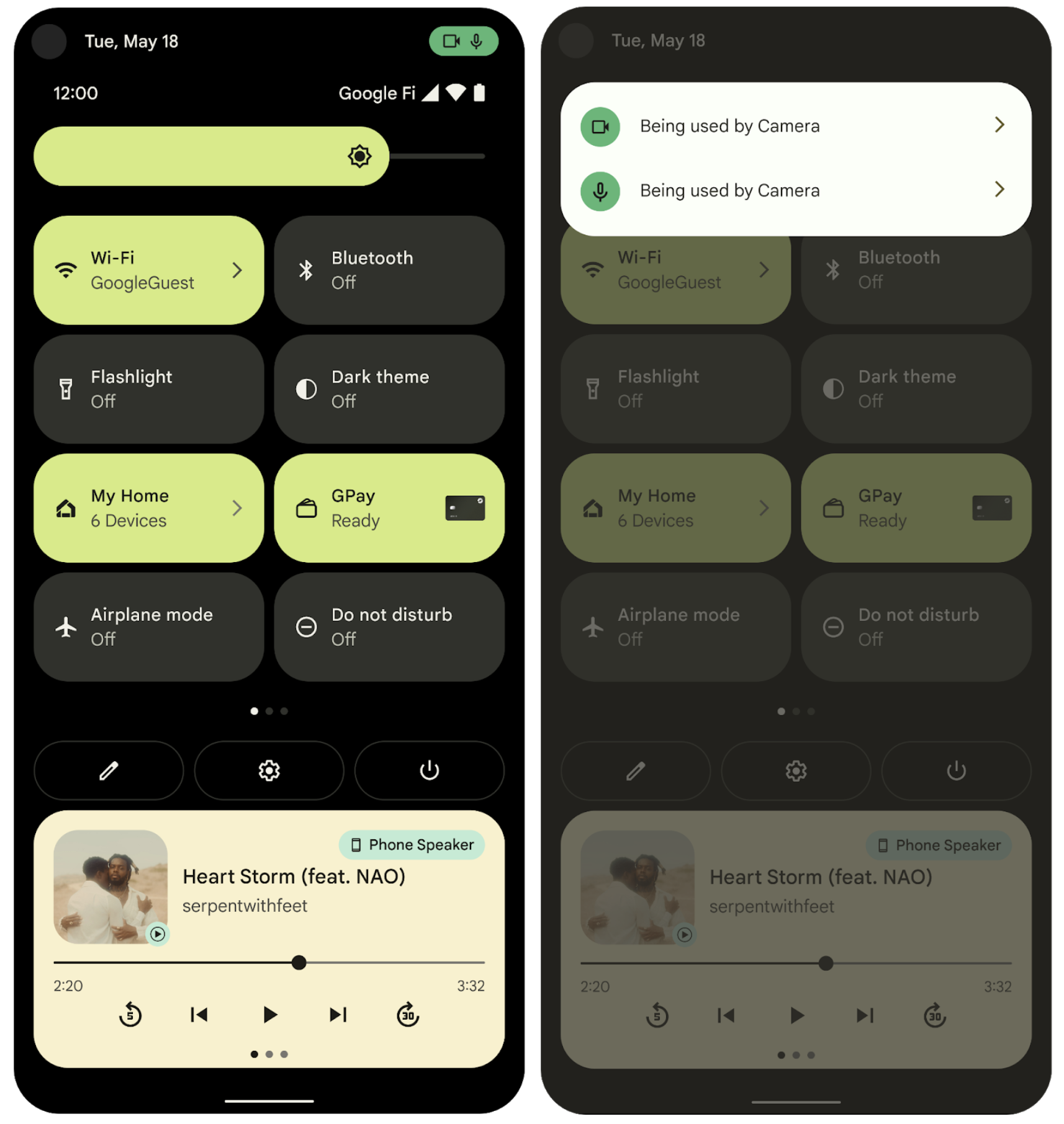 Indicators for active and recent access and source