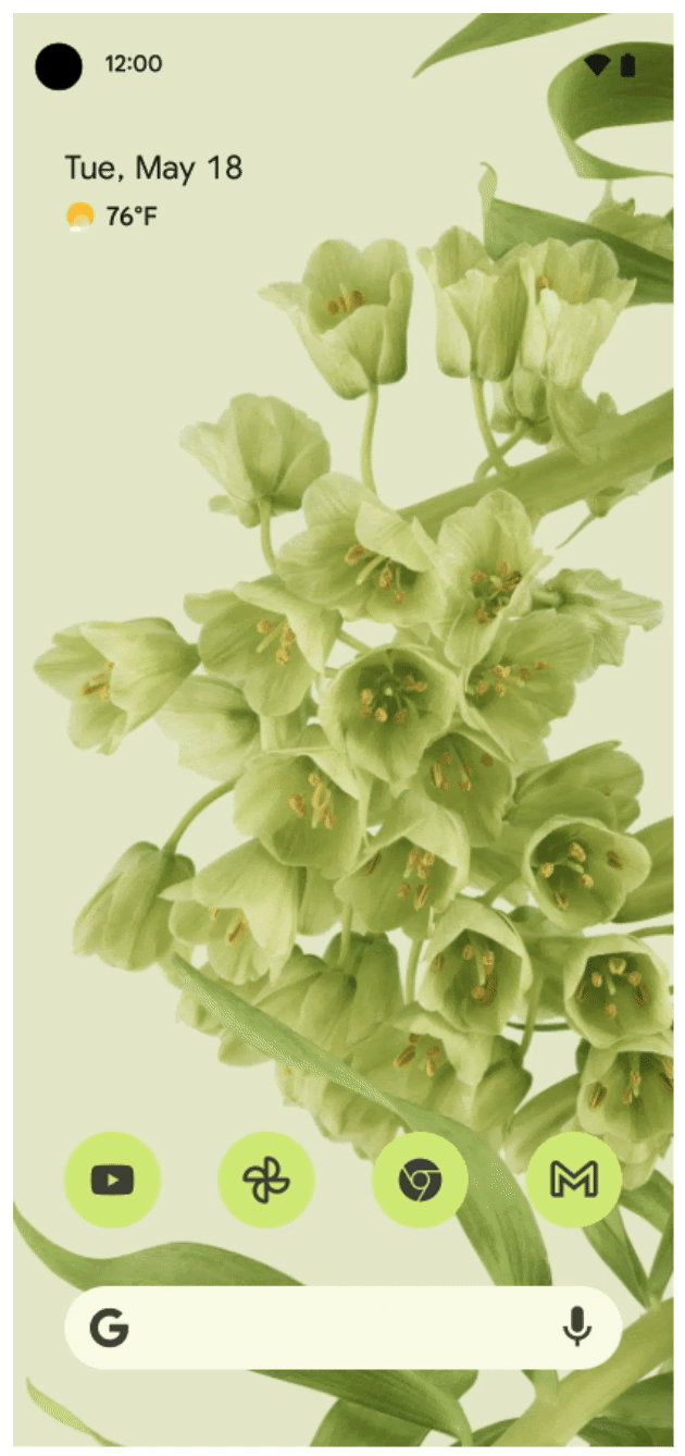 アクティブなアクセスを示すアイコンがドットに遷移する アクティブなアクセスが行われていることを示すマイクとカメラの使用中インジケーター