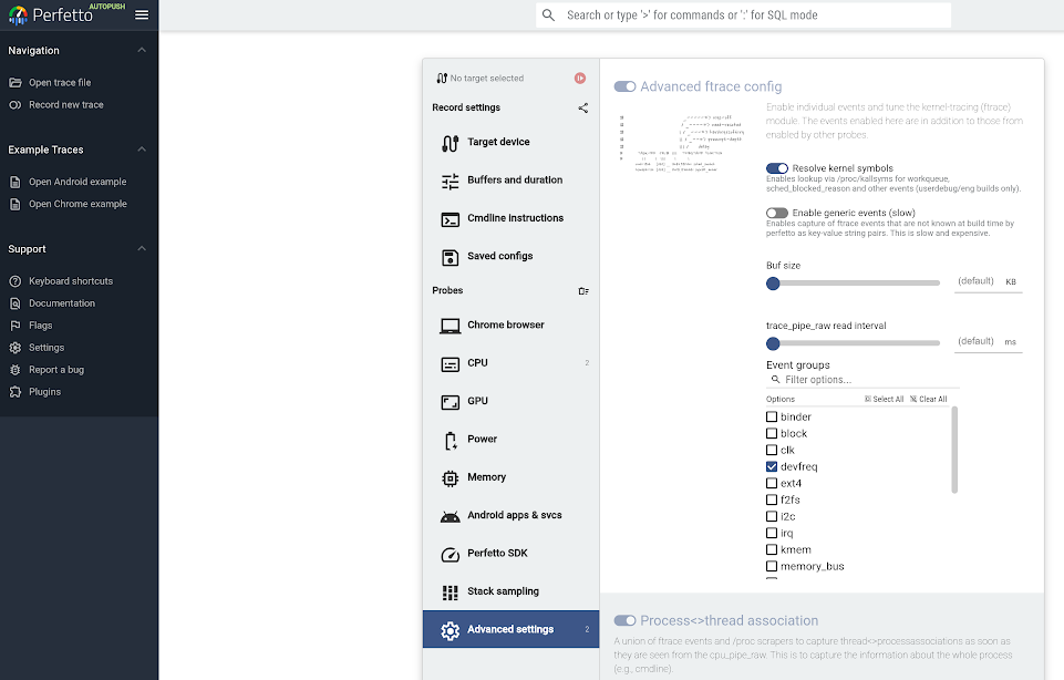 Ativar a frequência por dispositivo