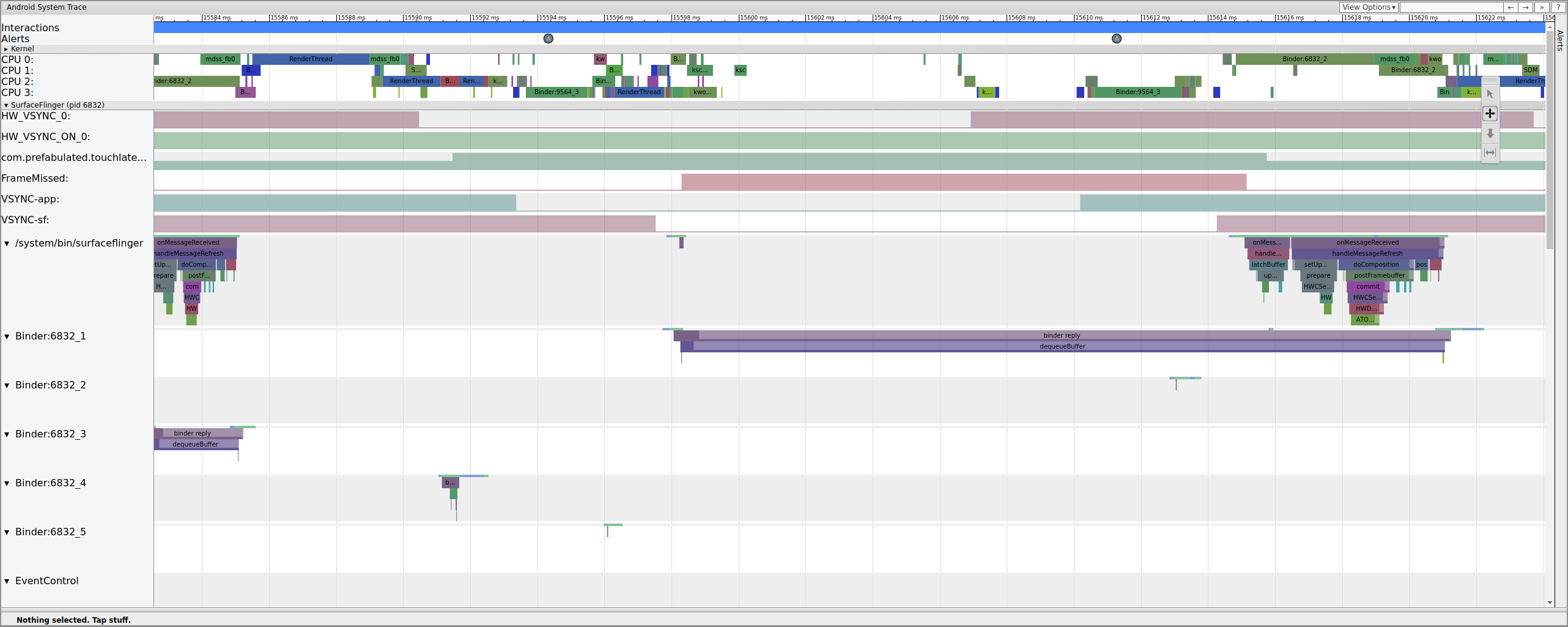 SurfaceFlinger ตื่นขึ้นและเข้าสู่โหมดสลีปทันที