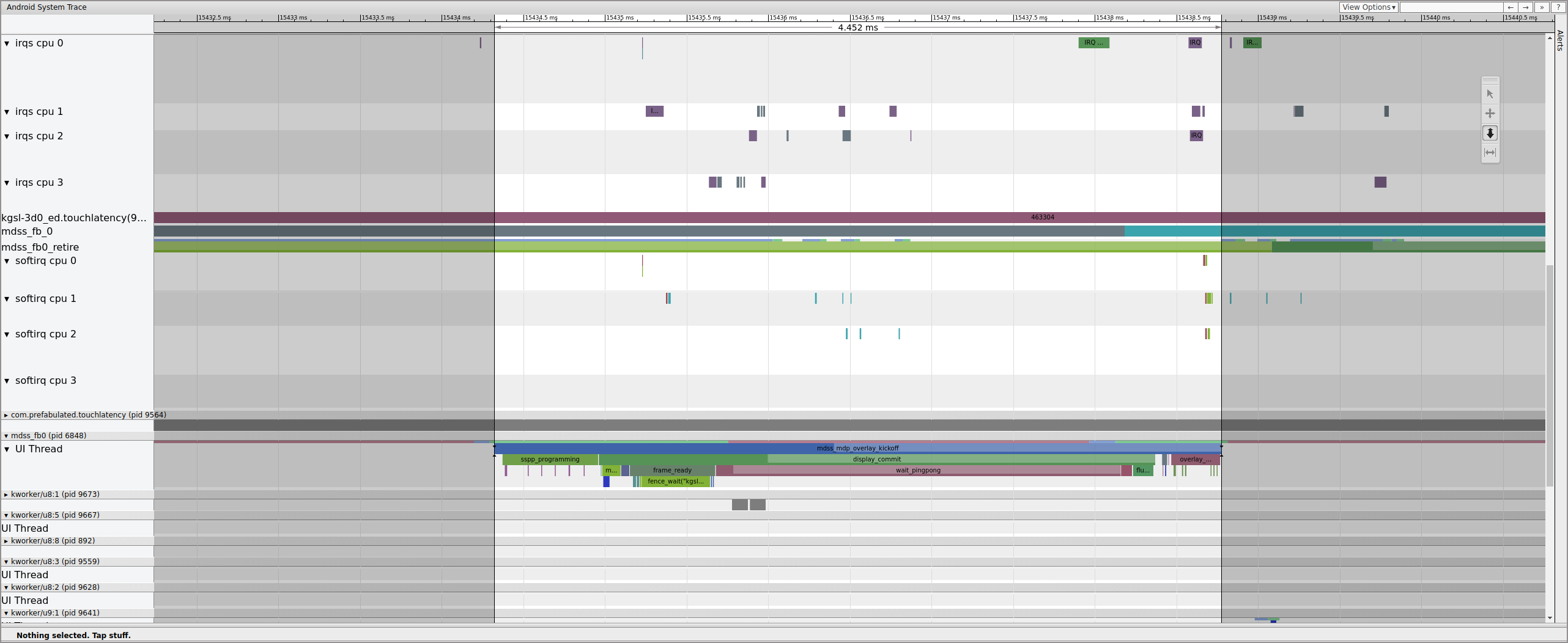 mdss_fb0 s'active sur le CPU 0