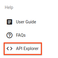 API explorer link