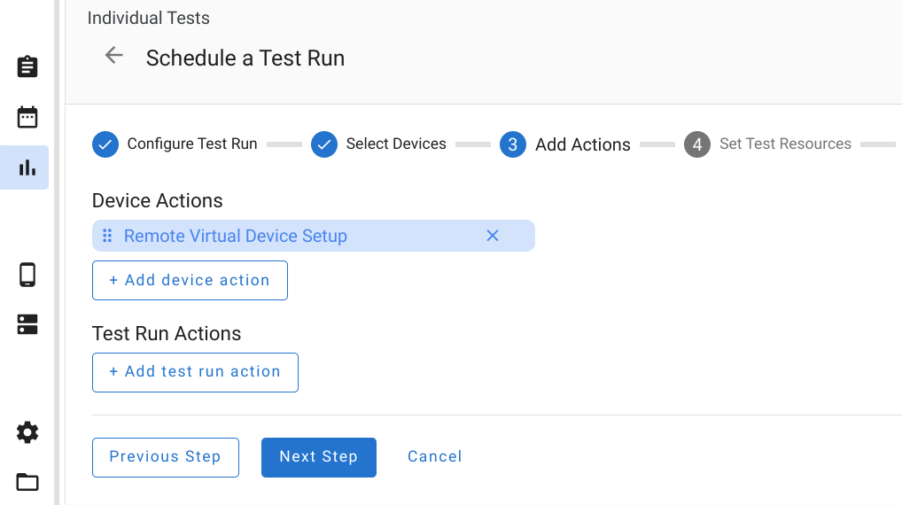 Azioni del dispositivo virtuale remoto