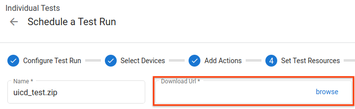 Selecionar arquivo de teste