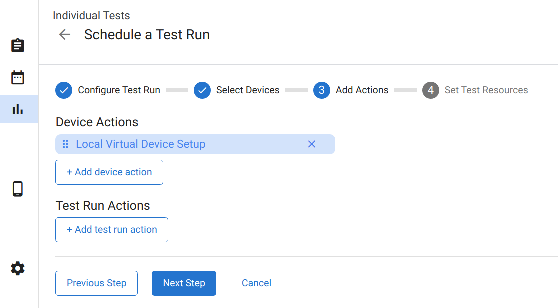 Virtual Device Actions