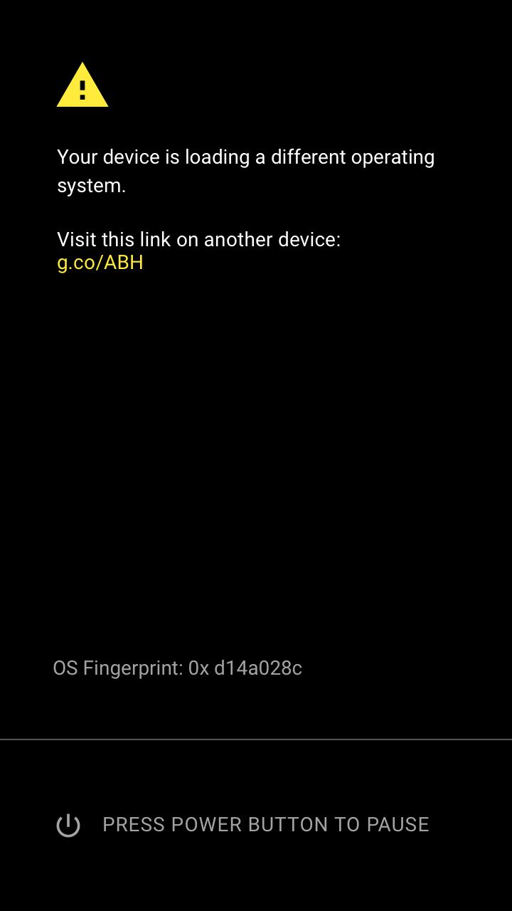 Example of a YELLOW screen