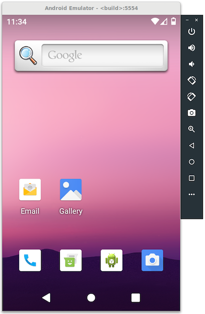 Android Emulator exécutant un AVD.