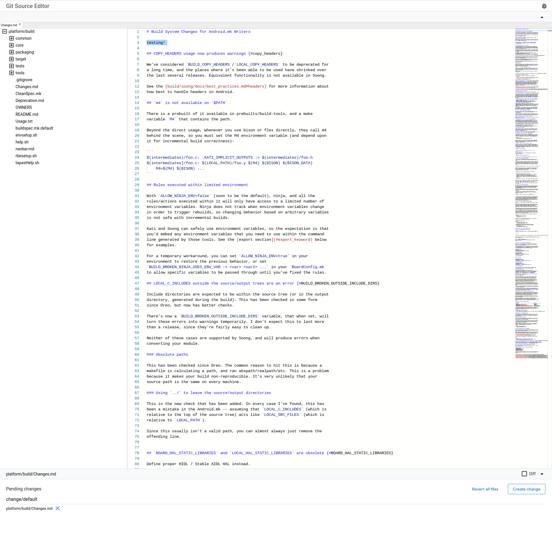 Eine Datei, die in den Bearbeitungsbereich geladen wurde