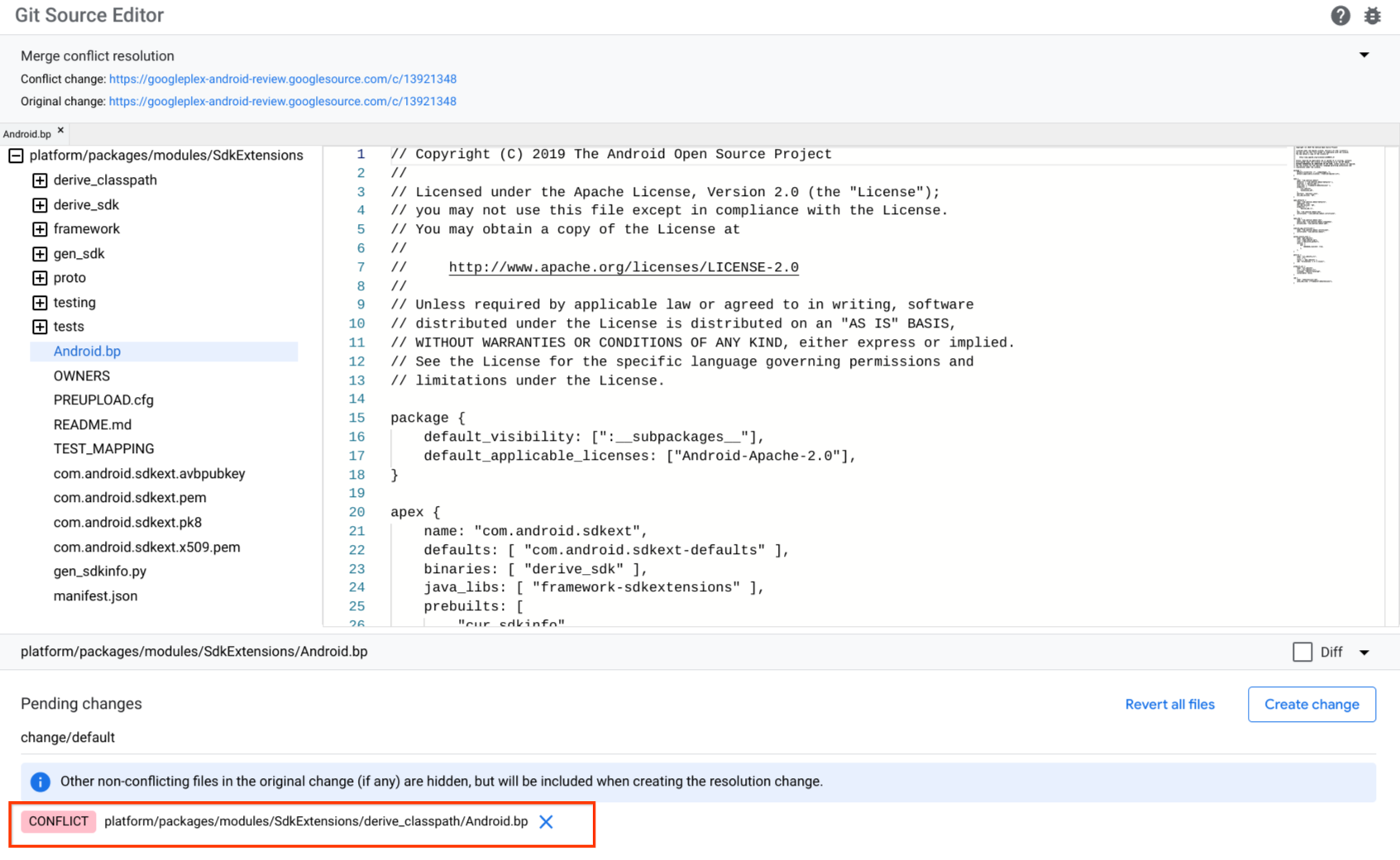 Conflit dans Source Editor