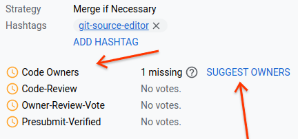 Suggest owners link in Gerrit
