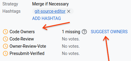 Suggerire il link ai proprietari in Gerrit
